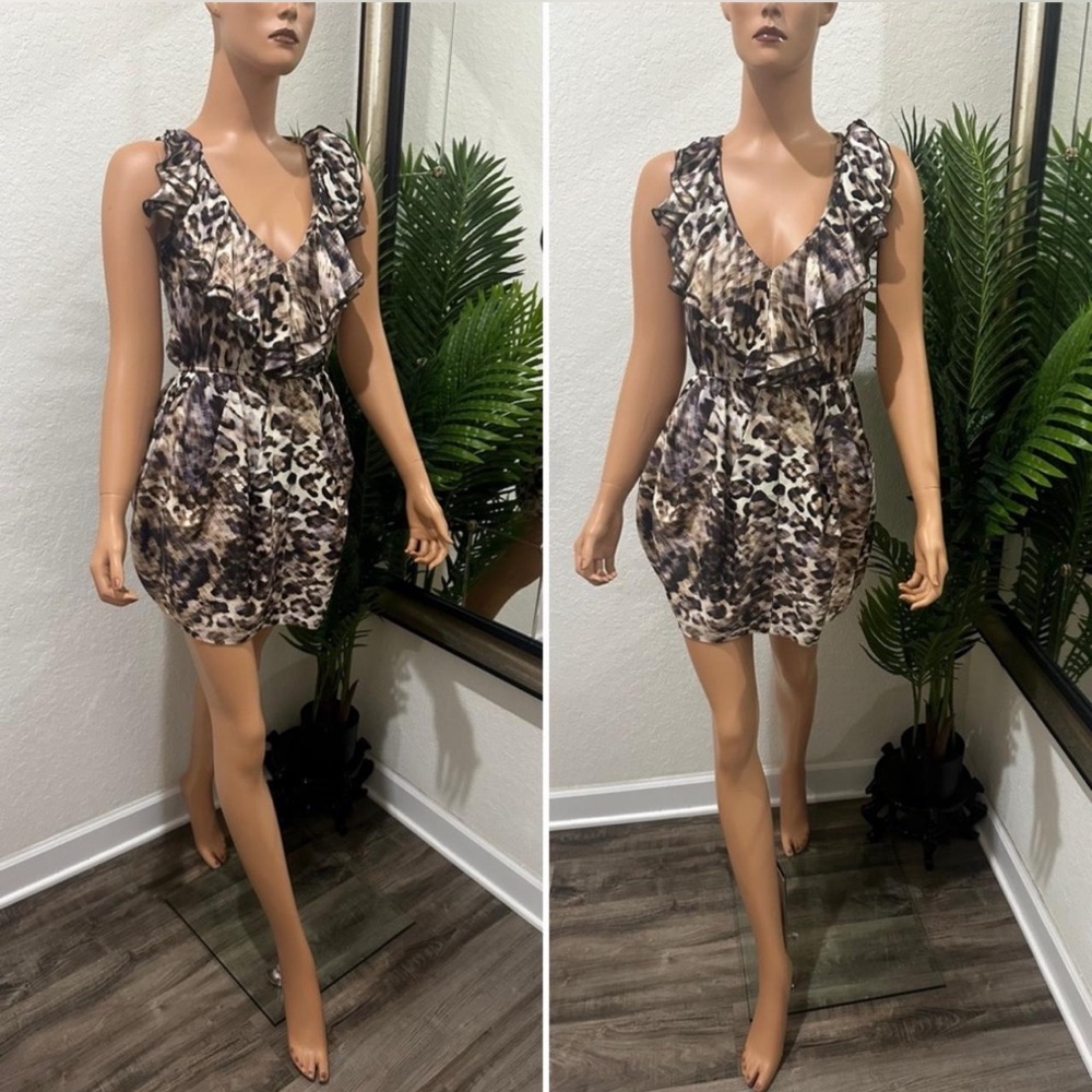 H&M ruffle trim bible button mini dress 4